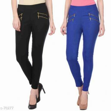 Super Fine Quality Cotton Jeggings Combo by Asli Fashio...