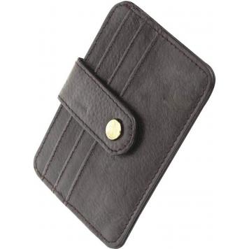 Men Black Genuine Leather RFID Card Holder 5 Card Slot ...
