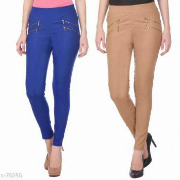 Super Fine Quality Cotton Jeggings Combo by Asli Fashio...