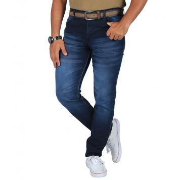 Modern Look Men's Stretchable Fabric Blue Slim Fit Jeansblue30