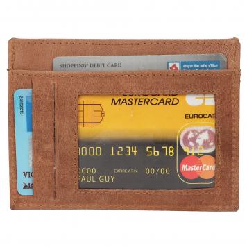 Men Brown Genuine Leather RFID Card Holder 7 Card Slot ...