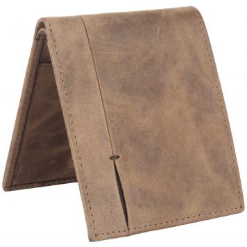 Men Brown Pure Leather RFID Wallet 7 Card Slot 2 Note C...