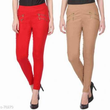 Super Fine Quality Cotton Jeggings Combo by Asli Fashio...