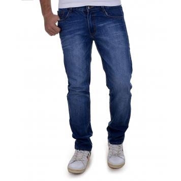 Hunks Men's Stretchable Fabric Blue Slim Fit Jeans