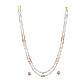 Gorgeous Freshwater Button Pearl Necklace 2 String for ...