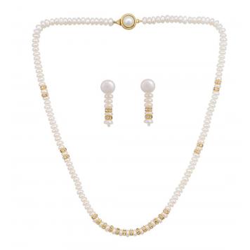 Marvelous White Freshwater Pearl Necklace Set for Women...