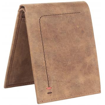 Men Brown Pure Leather RFID Wallet 7 Card Slot 2 Note C...